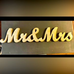 Gold Glittery Mr & Mrs sign